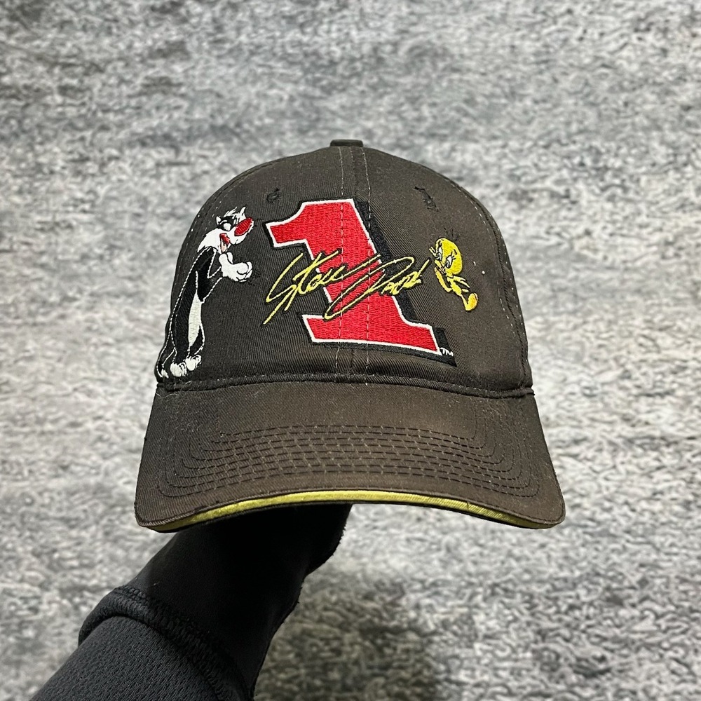 Vintage Pennzoil‎ Looney Tunes Snapback Hat Black Competitors View Faded NASCAR